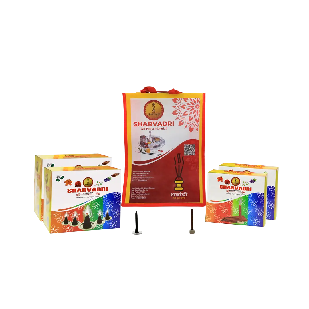 Combo - 2 Bundles Sticks, 2 Bundles Wet Dhoop with Bag