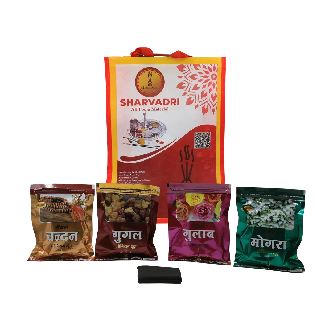 Combo - 4 wet dhoop pouches, 1 bundle wet dhoop with Bag